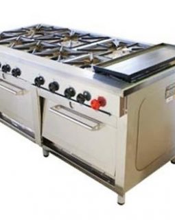 Cocina Industrial 8 Quemadores con 2 Hornos y Plancha